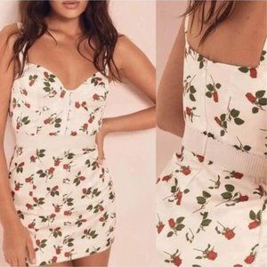 BNWT For Love & Lemons White Rose Mini Dress